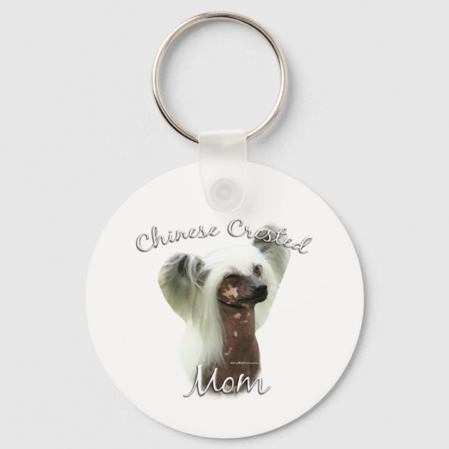 Chinese Crested Mom 2 Keychain (Front)