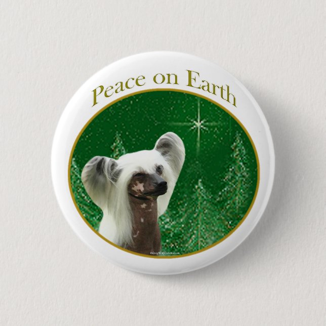 Chinese Crested Peace 2 Inch Round Button (Front)