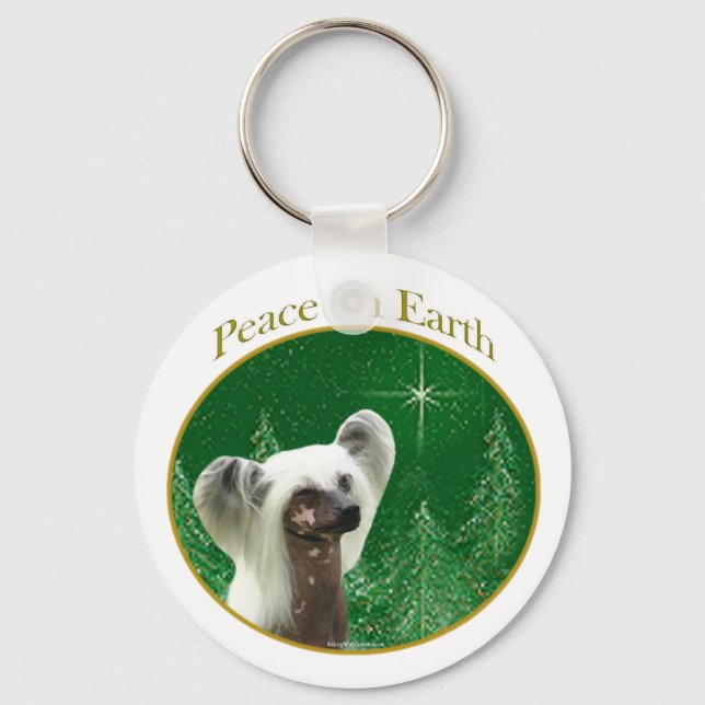 Chinese Crested Peace Keychain (Front)