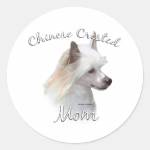 Chinese Crested (powder) Mom 2 Classic Round Sticker