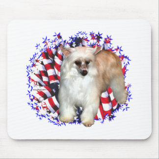 Chinese Crested (powder) Patriot Mouse Pad