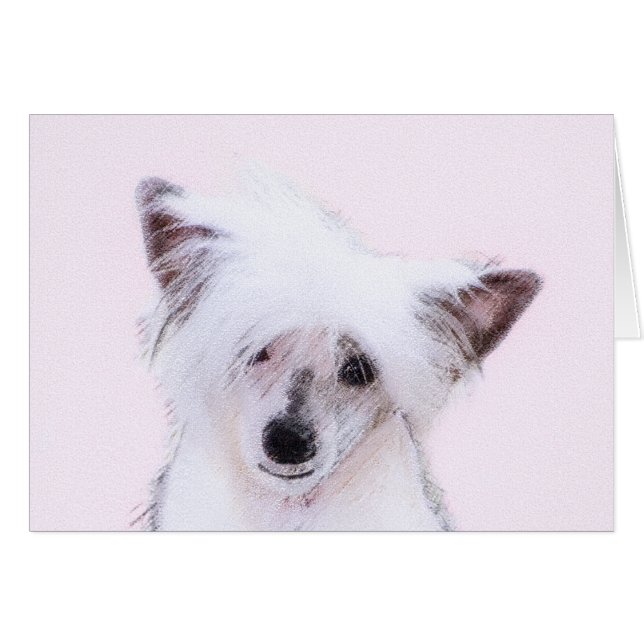 Chinese Crested Powderpuff Painting - Dog Art (Front Horizontal)