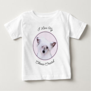 Chinese Crested Powderpuff Painting - Dog Art Baby T-Shirt