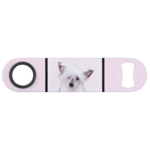 Chinese Crested Powderpuff Painting - Dog Art Bar Key