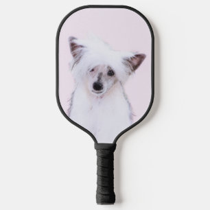 Chinese Crested Powderpuff Painting - Dog Art Pickleball Paddle