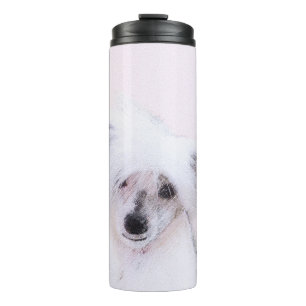 Chinese Crested Powderpuff Painting - Dog Art Thermal Tumbler