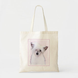 Chinese Crested Powderpuff Painting - Dog Art Tote Bag