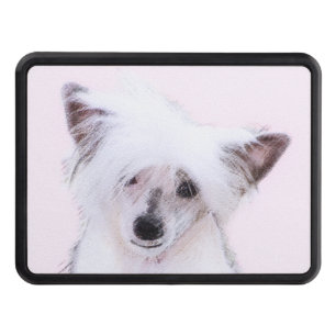 Chinese Crested Powderpuff Painting - Dog Art Trailer Hitch Cover
