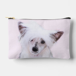 Chinese Crested Powderpuff White Painting Dog Art Accessory Pouch