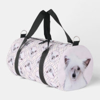 Chinese Crested Powderpuff White Painting Dog Art