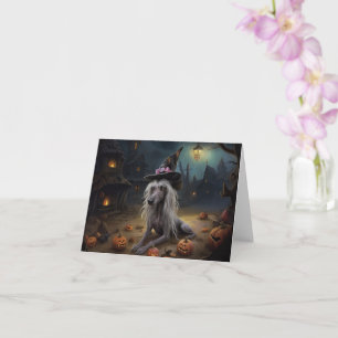 Chinese Crested Pumpkins Halloween Scary Card