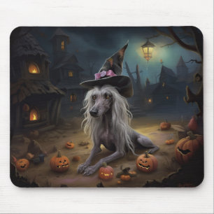 Chinese Crested Pumpkins Halloween Scary Mouse Pad