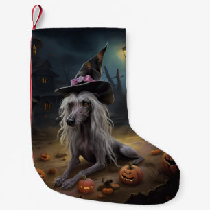 Chinese Crested Pumpkins Halloween Scary  Small Christmas Stocking