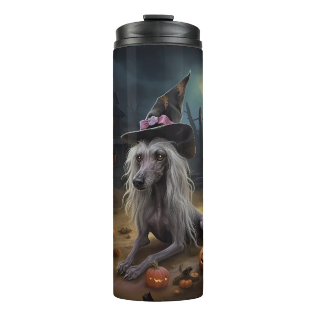 Chinese Crested Pumpkins Halloween Scary  Thermal Tumbler (Front)