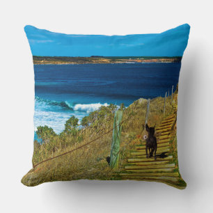 Chinese Crested Puppy Steal Teddy Large  Cushion. Throw Pillow