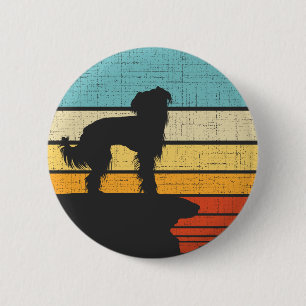 Chinese Crested Retro Vintage Dog Puppy Owner 2 Inch Round Button