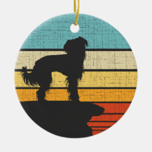 Chinese Crested Retro Vintage Dog Puppy Owner Ceramic Ornament