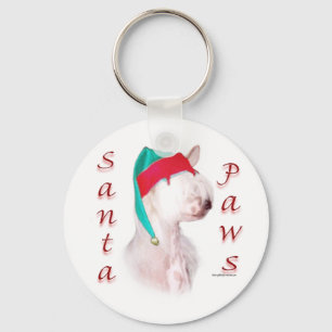 Chinese Crested Santa Paws Keychain