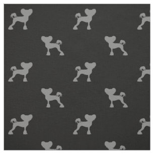 Chinese Crested Silhouettes Crestie Dogs Patterned Fabric