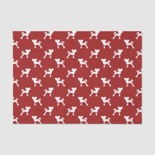 Chinese Crested Silhouettes Pattern Red Tissue Paper