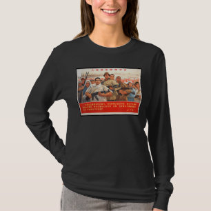 Chinese Crowd Ak 47  Communist Propaganda  Lithogr T-Shirt