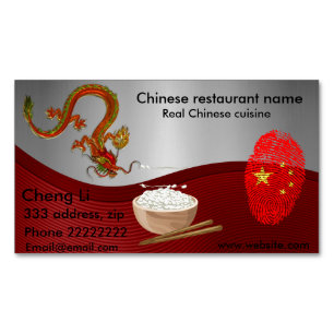 Chinese cuisine 	Magnetic business card