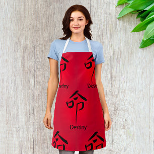 Chinese Destiny Symbol Calligraphy Apron