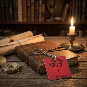 Chinese Destiny Symbol Calligraphy Keychain