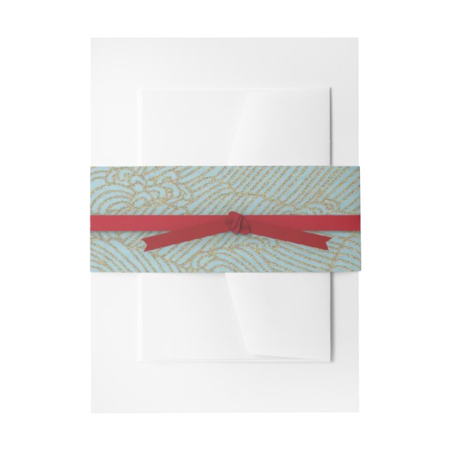 Chinese Double Happiness Belly Band Invitation Belly Band (Front Example)