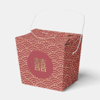 Chinese Double Happiness Wedding Gold Dark Red