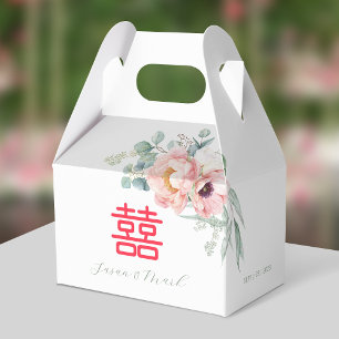 Chinese Double Happiness Wedding Thank You Favor Box