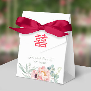 Chinese Double Happiness Wedding Thank You Favor Box