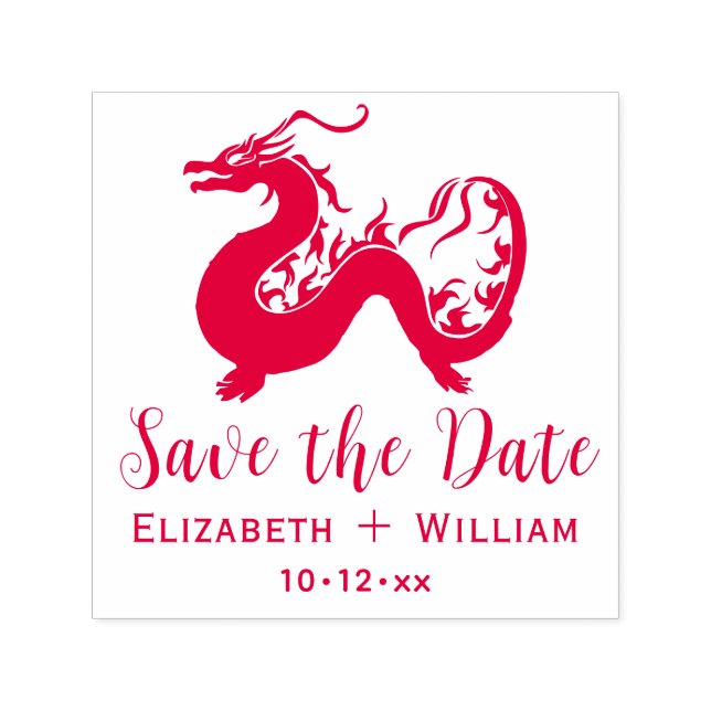 Chinese Dragon #2 Wedding Save the Date Self-inking Stamp (Design)