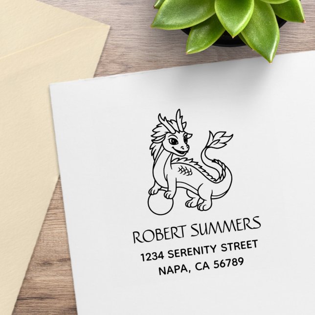 Chinese Dragon Address Rubber Stamp (Creator Uploaded)