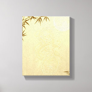 Chinese Dragon and Bamboo Canvas Print