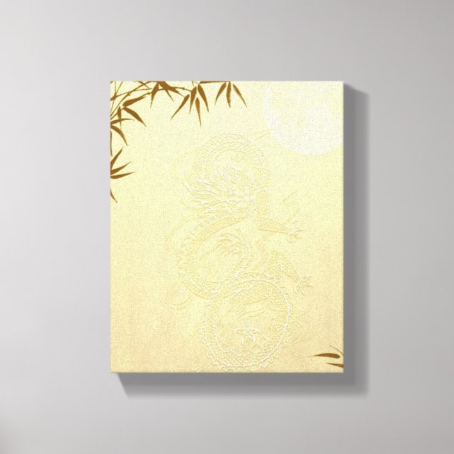 Chinese Dragon and Bamboo Canvas Print (Front)