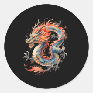Chinese Dragon Asian Mythology Zodiac  Classic Round Sticker