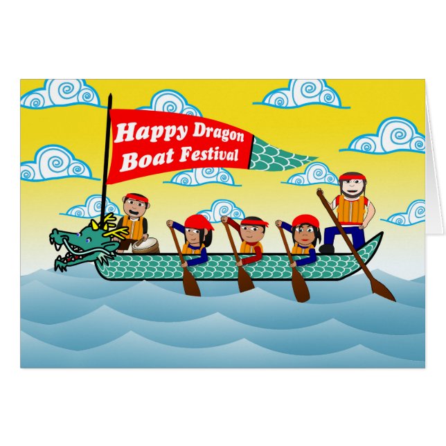 Chinese Dragon Boat Festival Bateau et équipage d' (Devant horizontal)