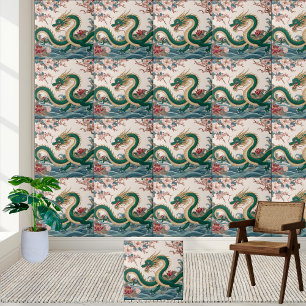 Chinese Dragon Chinoiserie Tile