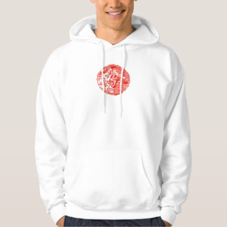 chinese dragon circle with Lettering on Back Hoodie