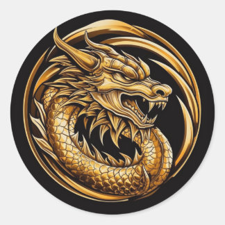 Chinese Dragon Classic Round Sticker
