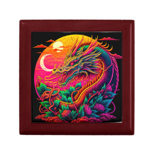 Chinese Dragon Colorful Neon Design Gift Box
