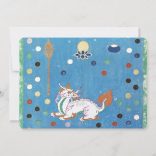 Chinese Dragon Colourful Dots Vintage Watercolor