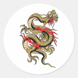 Chinese Dragon customizable designs Classic Round Sticker