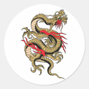 Chinese Dragon customizable designs Classic Round Sticker