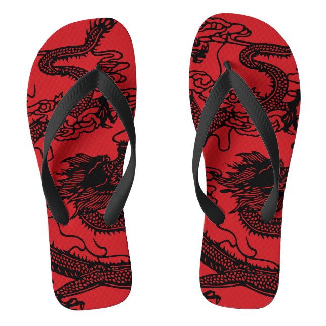 Chinese Dragon Flip Flops (Footbed)
