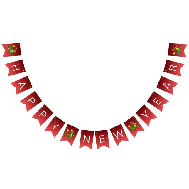 Chinese dragon for New Year's party Bunting Flags (All)