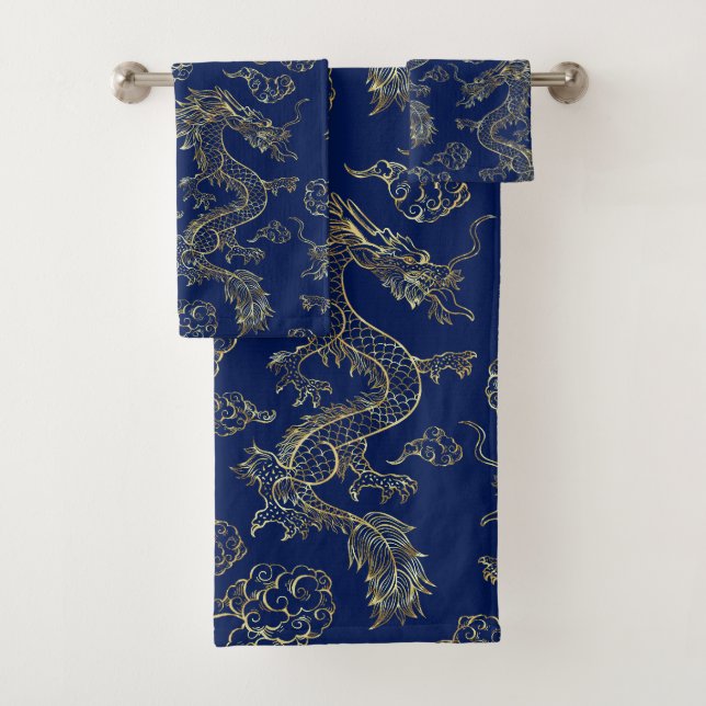 Chinese Dragon Gold and Dark Blue (En situation)