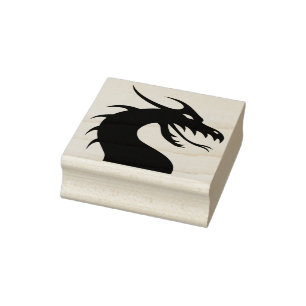 Chinese Dragon head silhouette art stamp