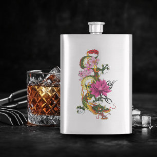 Chinese Dragon Hip Flask